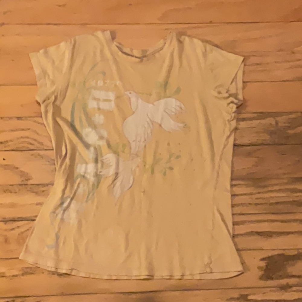Yellow T-Shirt with Bird Design